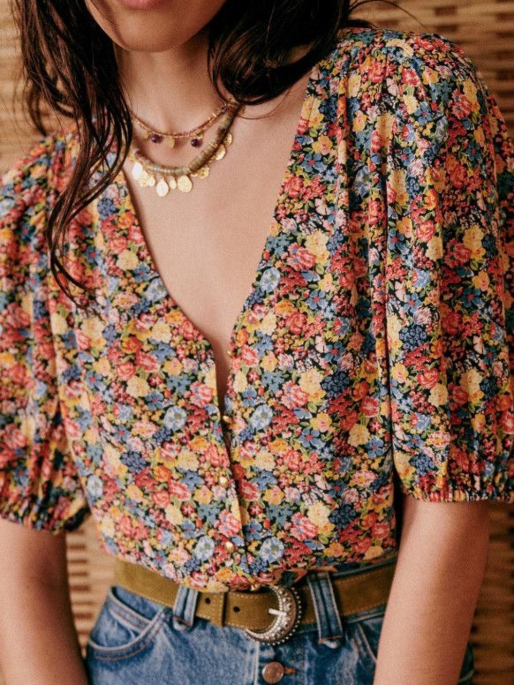 Sezane Paula Floral Blouse